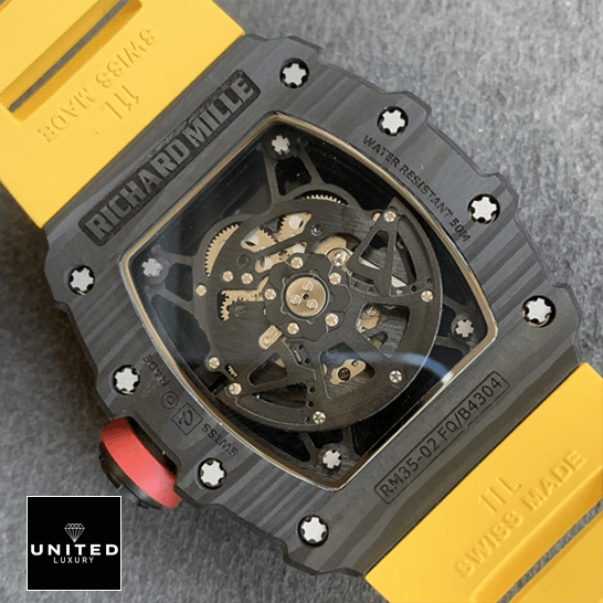 Richard Mille Nadal Replica 6 Richard Mille RM3501 Carbon Skeleton Dial Replica upside view