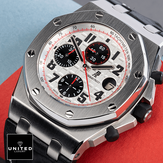 AP Panda Replica 3 Audemars Piguet 26170ST.OO_.D101CR.02 White Dial Steel Replica red second hand