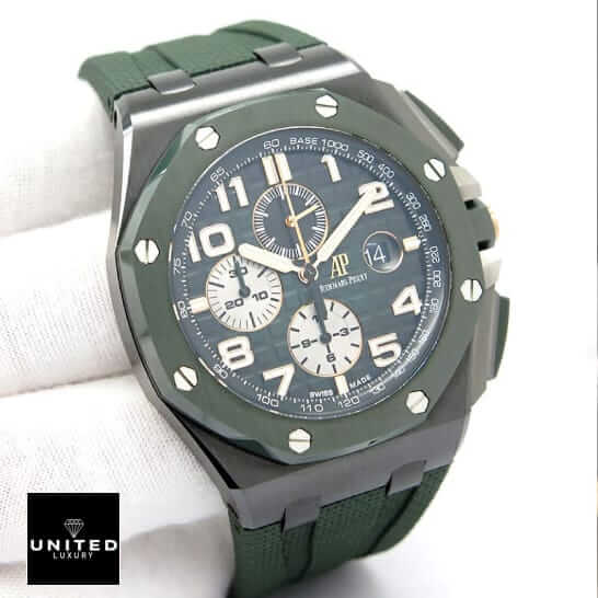 AP Green Dial Ceramic Replica 3 ap-green-black-ceramic-replica-hand-left