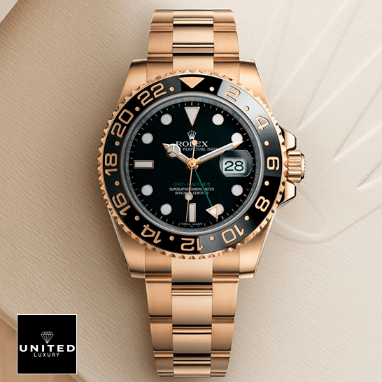 Rolex Oyster Perpetual Gmt-Master Replica 1 Rolex GMT-Master II 116718LN Gold Watch Black Dial Oyster Replica