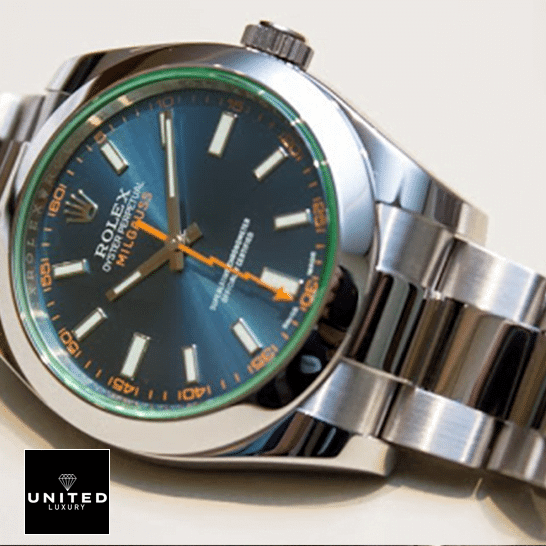 Rolex Milgauss 116400GV-0002 Blue Dial Replica 8 Rolex Milgauss 116400GV-0002 Green Sapphire Crystal Stainless Steel Oyster Bracelet Replica