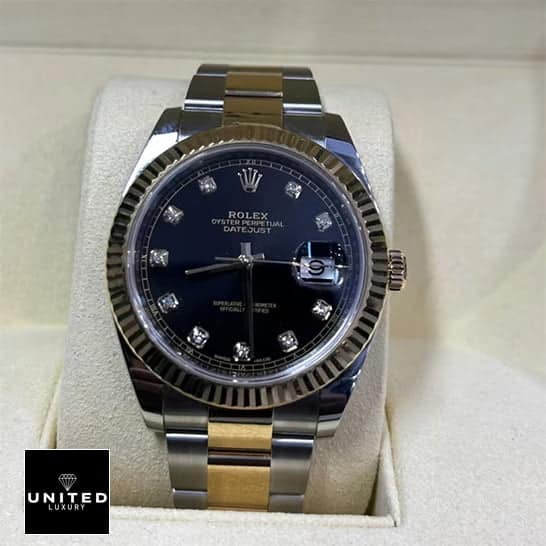 Rolex Datejust 126333 Replica 5 Rolex Datejust 126333-0005 Yellow Gold & Steel Fluted Bezel Black Dial Oyster Replica