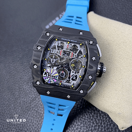 Richard Mille Flyback Chronograph RM011-03 Replica 3 Richard Mille RM01103 Blue Bracelet Replica front view