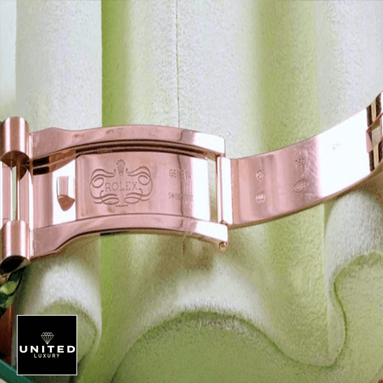 Datejust 31 Diamond Replica 4 Rolex 178275 Rose Gold Automatic Oyster Bracelet Replica opened clasp