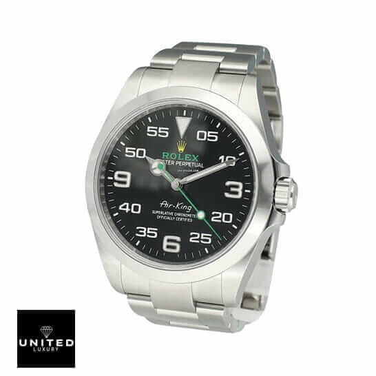 Rolex Air King 126900 Black Replica 4 Rolex Air King 126900 Replica Steel Crown Pusher