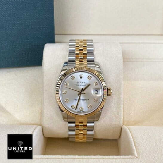 Rolex Datejust 16233 Steel Gold Mother of Pearl Replica 2 Rolex Datejust 16233 White Dial with Diamond Jubilee Replica