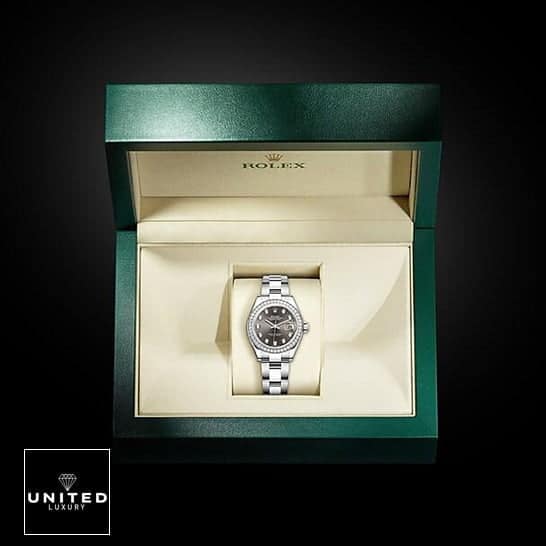 Rolex Dark Grey Diamond Replica 1 Rolex Datejust 128300 Dark Grey Diamond Replica in the Rolex Box