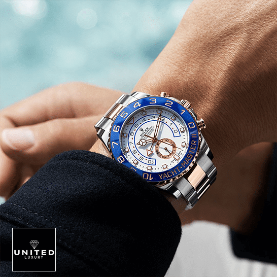 Yacht-Master Two Tone Replica 2 Rolex Yacht Master 116681 II Replica black shirt at the wrist