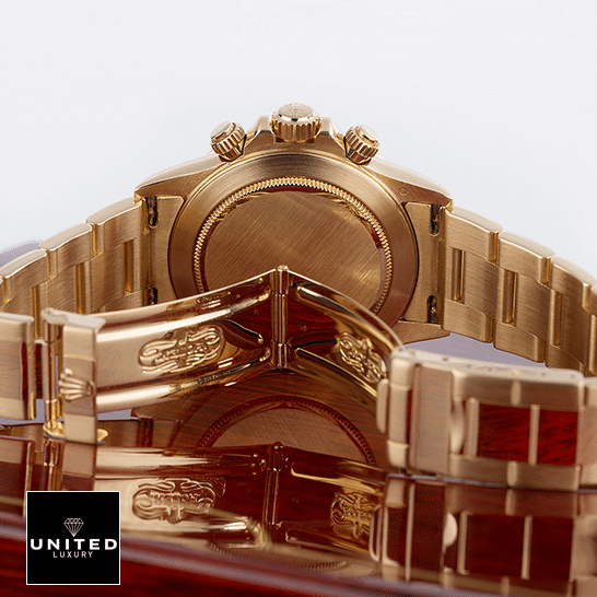 Rolex Daytona 116523 Yellow Gold Oyster Open Fold Clasp on the Rolex Logo Replica