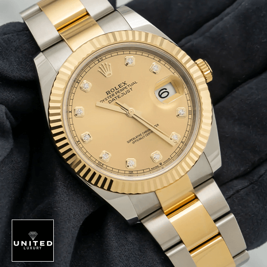 Rolex Datejust 126333-0011 Champagne Dial Replica 2 Rolex Datejust 126333 Oyster Steel Yellow Gold Diamond Dial Replica