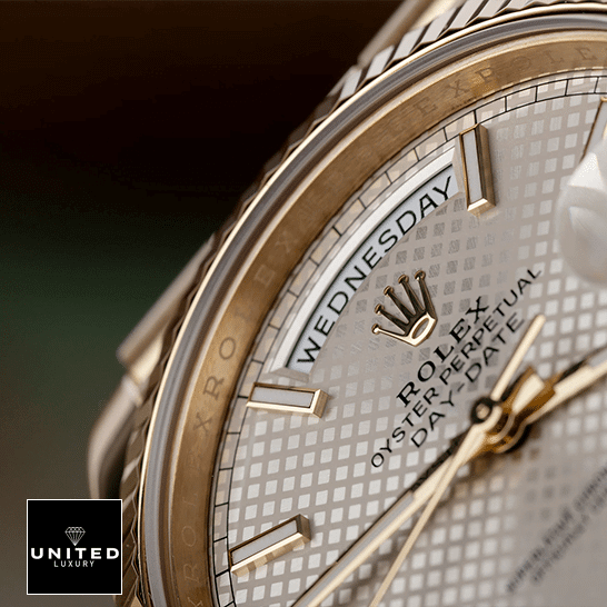 Rolex Diogonal Silver Replica 1 Rolex Day-Date 228238 Silver Diagonal Dial Replica