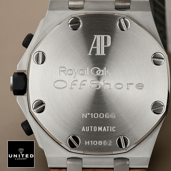 AP Safari Replica 3 Audemars Piguet Royal Oak Offshore Automat?c Steel Case Replica upside view