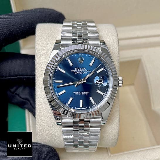 Rolex Datejust Blue Dial Steel Replica 1 Rolex Datejust 41 126334 Fluted Bezel Replica