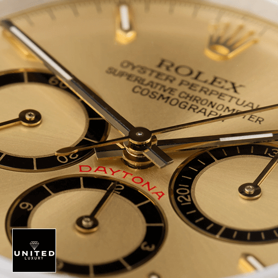 Rolex Daytona Cosmograph Yellow Gold Champagne Dial 16523 Replica 1 Rolex Daytona S.Steel Case Yellow Gold Bezel on the Rolex logo 16523 Replica