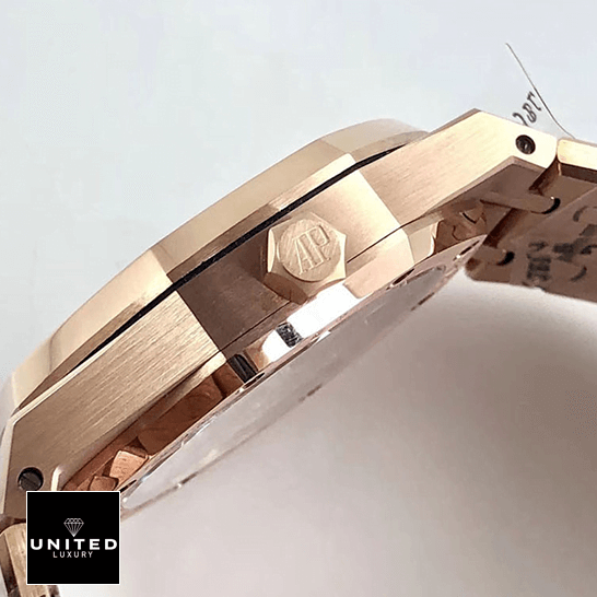 Audemars Piguet Royal Oak Tourbillon 20180803AP004 Replica 2 Audemars Piguet Royal Oak Rose Gold Case Replica crown on the ap logo