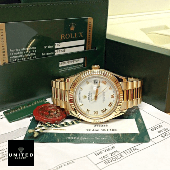 Rolex Collection Replica 1 Rolex Day-Date II 218238-0037 Replica & Warrantly Card