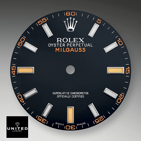 Rolex Milgauss Black Dial Green Crystal M116400GV-0001 Oyster Replica 4 Rolex Milgauss M116400GV black dial with bar indices and bar hands Replica