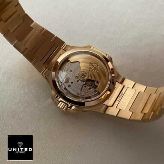 Patek Philippe Nautilus Rose Gold Replica 4 Patek Philippe 7118-1200r-010 Gold Bracelet Replica upside view