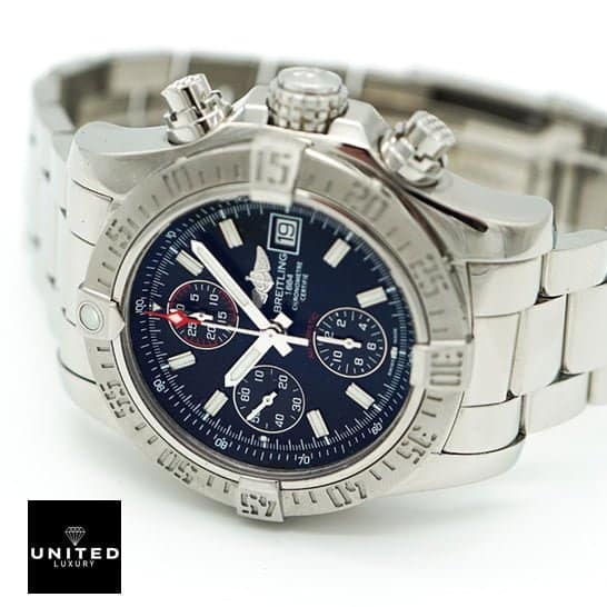 Breitling Super A13370 Replica 4 Breitling Super Avanger A11370 Replica Blue Dial Crown Pusher