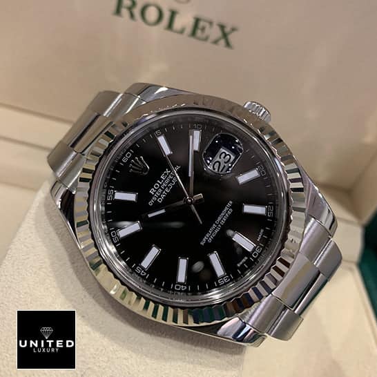Rolex Datejust 116334BKSO Automatic Black Dial Replica 2 Rolex Datejust II Automatic Black Dial 116334BKSO Fluted Bezel Replica in the box