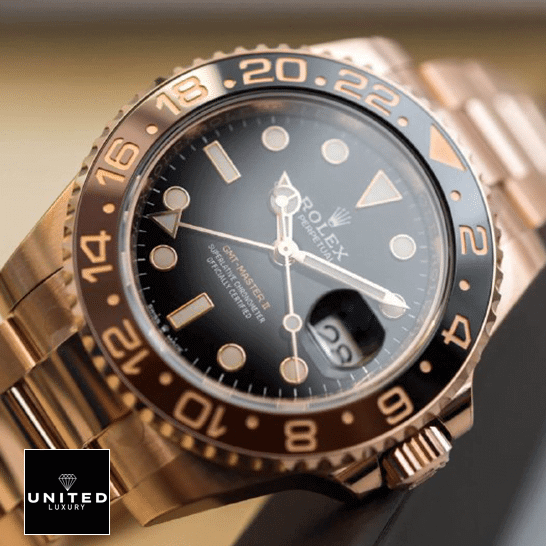 Rolex GMT-Master II 126715CHNR-0001 Rose Gold Automatic Black Dial Oyster Replica 4 Rolex GMT-Master II 126715CHNR-0001 Brown & Black Bezel Replica