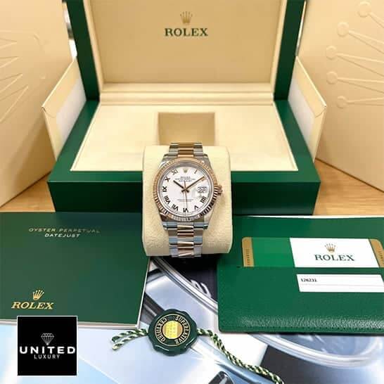 Rolex Datejust White Roman Replica 4 Rolex Datejust 36 White Roman Numerial Oyster Replica & Guarantee Card
