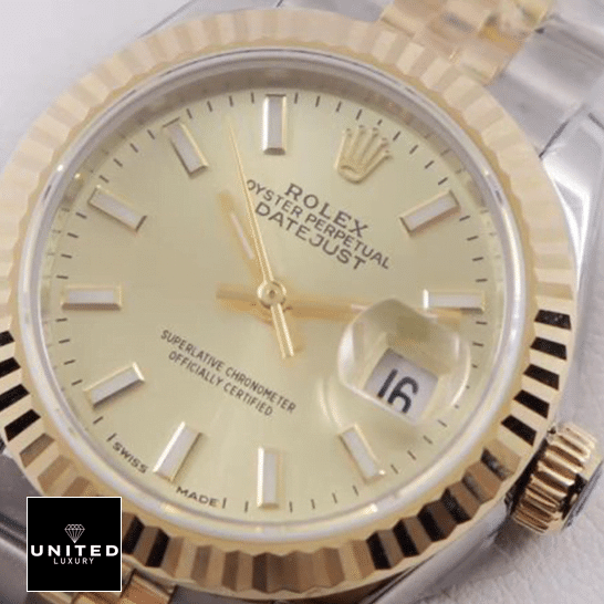 Rolex 279173 Champagne Replica 6 Rolex Datejust Gold Dial Replica close view