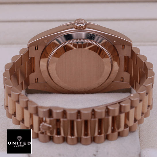 Rolex Day-Date 228235 Chocolate Replica 3 Rolex Day-Date 228235 Replica Oyster Bracelet on the Rolex logo