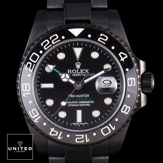 Rolex Blaken GMT-Master II 116710 DLC-PVD Replica 6 Rolex Blaken GMT-Master II 116710 DLC-PVD Black Replica black background
