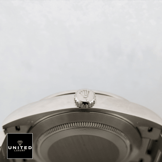 Rolex Day-Date Platinum 228396TBR Ice Blue Baguette Index Replica 1 Rolex Day-Date 228396TBR001 Replica Steel Crown Pusher