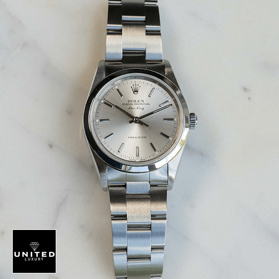 Rolex Air King 14000 Stainless Steel White Dial Replica 6 Rolex Air King Oyster Bracelet Steel Dial Replica on the ceramic