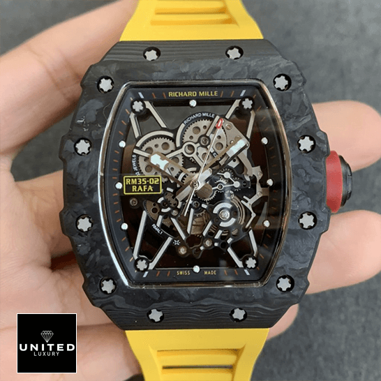 Richard Mille Nadal Replica 1 Richard Mille RM35 01 Carbon Skeleton Dial Replica front view