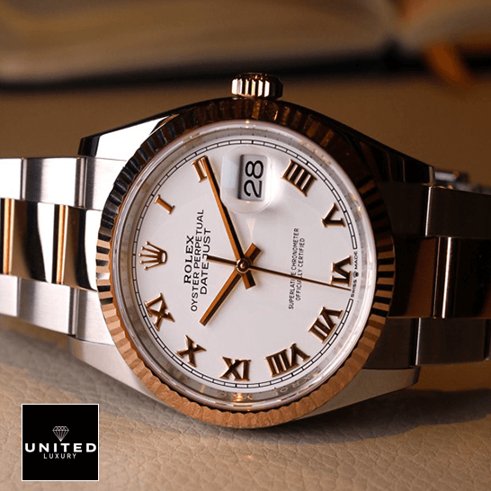 Datejust Two Tone Replica 1 Rolex Datejust 126231 Oyster Roman White Dial Replica on the box