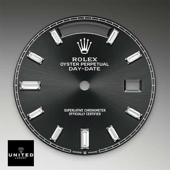 Rolex DayDate Black Diamond Replica 3 Rolex Day-Date 40 228349RBR-0002 Black dial with diamonds Replica