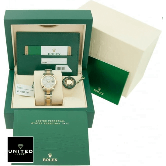 Lady Datejust 28mm Replica 3 Rolex Datejust 279163 Oyster Bracelet Replica in the rolex box