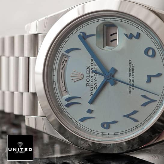 Rolex Day-Date Arabic Dial 228206 Replica 5 Rolex DayDate 40 228206 Replica Turquoise Dial & Arabic indices