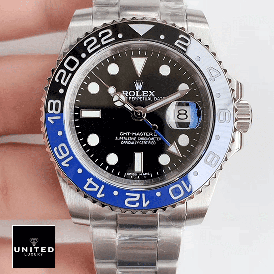 Rolex GMT-Master II Black Dial Batman Bezel 116710BLNR Oyster Replica 2 Rolex GMT-Master II Black Dial 116710BLNR Oyster Replica black with stick and dot hour markers