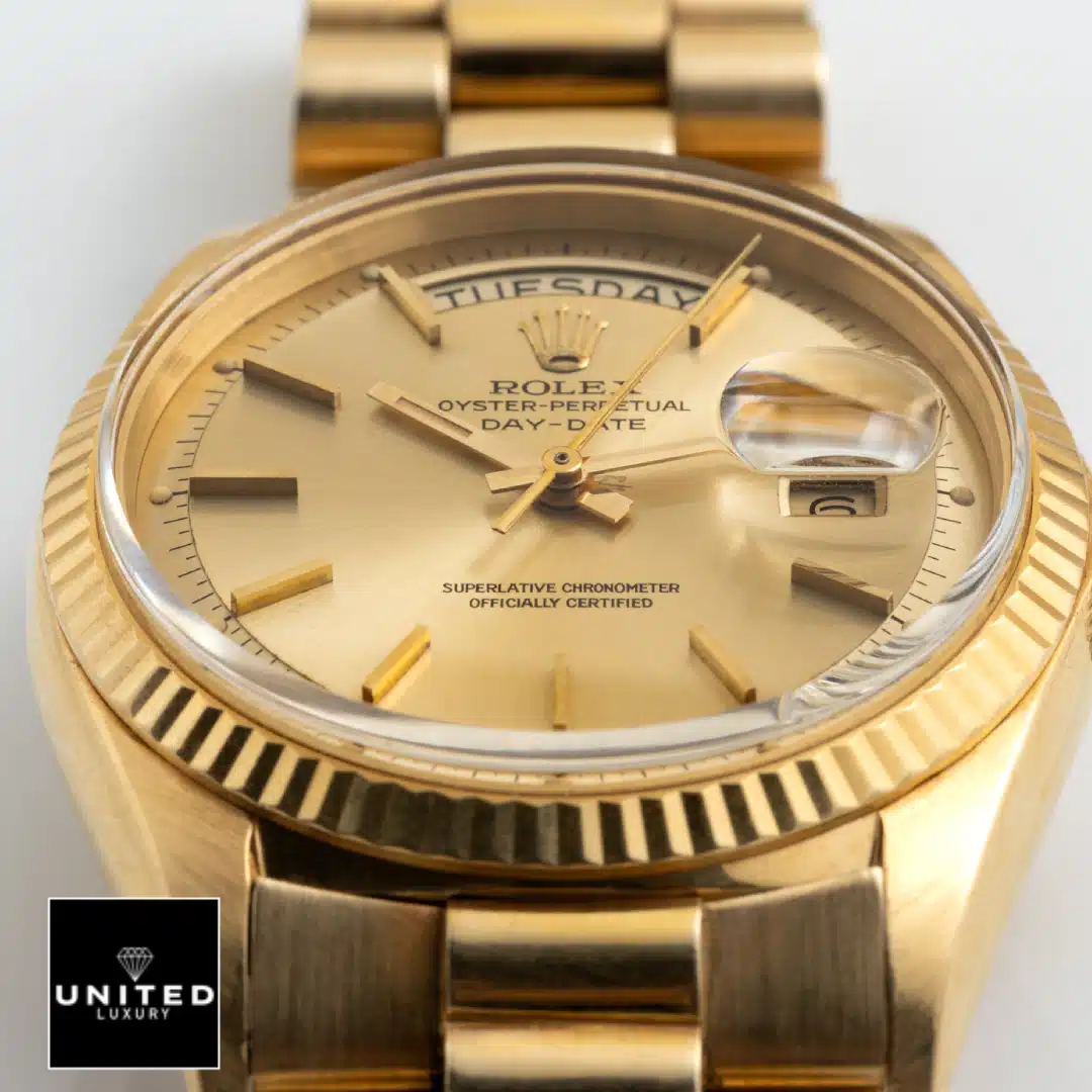 Day-Date 40 Gold Replica 2 Rolex Day-Date 40 228238-0003 Champagne Dial Stick Indices Replica