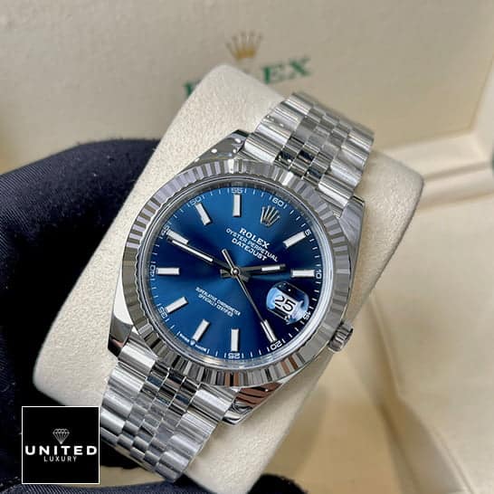 Rolex Datejust Blue Dial Steel Replica 2 Rolex Datejust 41 126334 Blue Dial Fluted Bezel Jubilee Replica