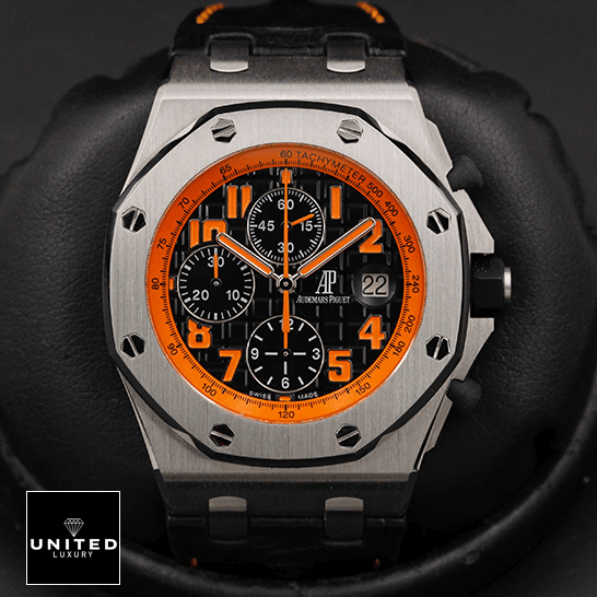 Lava Watches Replica 3 Audemars Piguet Royal Oak Orange Black Dial Replica in the black box