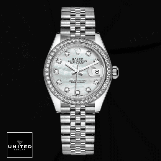 Rolex Datejust 279384RBR White Gold Mother Pearl Dial Jubilee Replica 5 Rolex Datejust 279384RBR White Gold Automatic Mother Pearl Diamond Dial Jubilee Replica