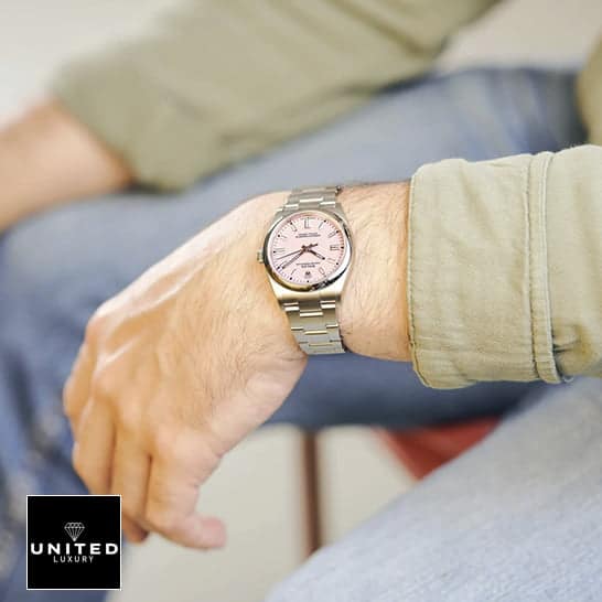 Rolex Perpetual Pink 124300 Replica 4 Rolex Oyster Perpetual 124300 Oyster Replica in green shirt & on his arm