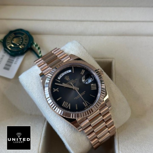 Rolex Day-Date 40 Black Smoke Dial Replica 1 rolex rolex day date 40 black smoke dial black ombre