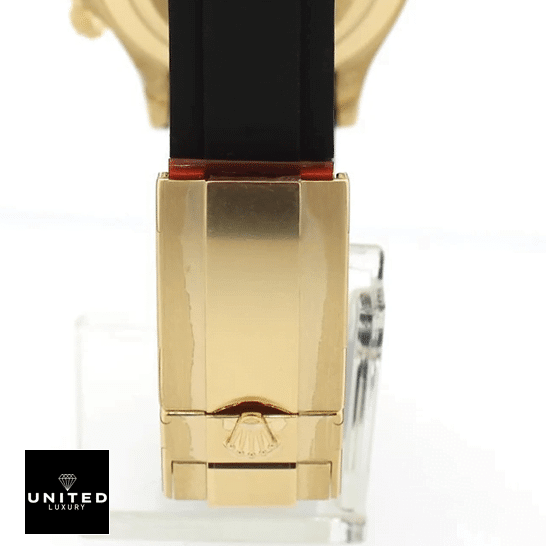 Rolex Daytona Rubber Strap Replica 3 Rolex Daytona Cosmograph 116518LN-0043 Replica Stainless Steel Fold Clasp on the Rolex Logo