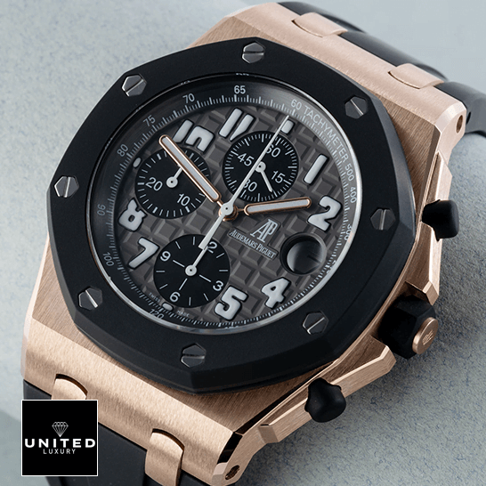 AP Royal Oak Rose Replica 4 Audemars Piguet Royal Oak Black Dial 25940OK.OO_.D002CA.01 Replica white background