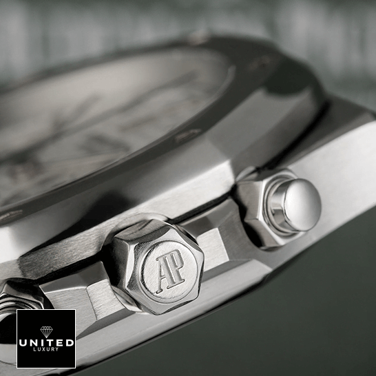 Audemars Piguet Royal Oak Chronograph 26300ST.OO.1110ST.05 Replica 4 Audemars Piguet 25860ST.OO_.1110ST.05 Royal Oak White Replica crown / push button