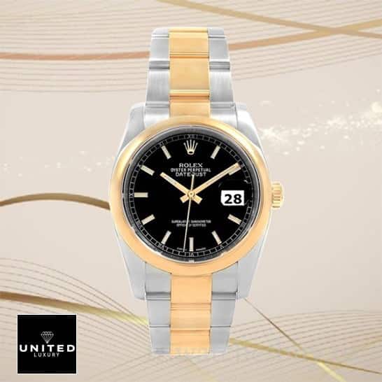 Rolex Datejust Yellow Gold Black Dial 116203 Oyster Replica 1 Rolex Datejust 116203 Yellow Gold Bezel Replica