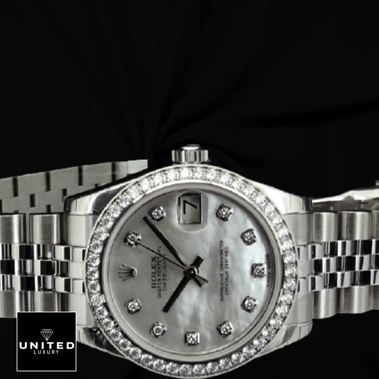 Rolex Datejust 279384RBR White Gold Mother Pearl Dial Jubilee Replica 6 Rolex Datejust 279384RBR White Gold Jubilee Replica & Black Background