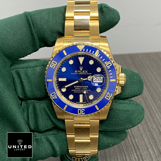 Rolex Submariner Blue Dial Stainless Steel 326934-0003 Oyster Replica 5 Rolex Submariner Blue Dial 116618LB Replica on the hand