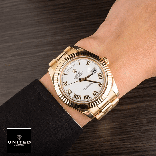 Rolex Collection Replica 3 Rolex Day-Date II 218238-0037 Replica on his arm